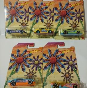 Set of 5: 2022 Hot Wheels Spring Easter V1405 Complete Diecast Car Assortment
